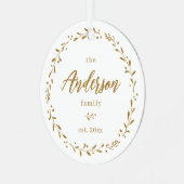 Gold Botanical Custom-reeks - Kerstmis met kalligr Metalen Ornament (Voorkant links)