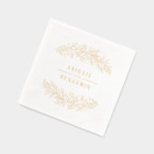 Gold botanical floral elegant wedding folie servetten (Links)
