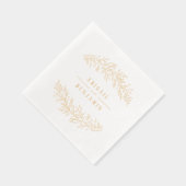 Gold botanical floral elegant wedding folie servetten (Rechts)