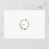 Gold Botanical Green Leaf Wreator Wedding Details Informatiekaartje (Achterkant)