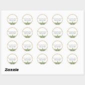  Gold & Botanical Greenery Return-adres Ronde Sticker (Vel)