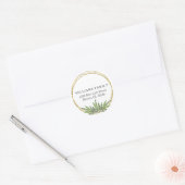  Gold & Botanical Greenery Return-adres Ronde Sticker (Envelop)