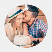 Gold Botanical onze eerste kerstmis samen Metalen Ornament (Achterkant)