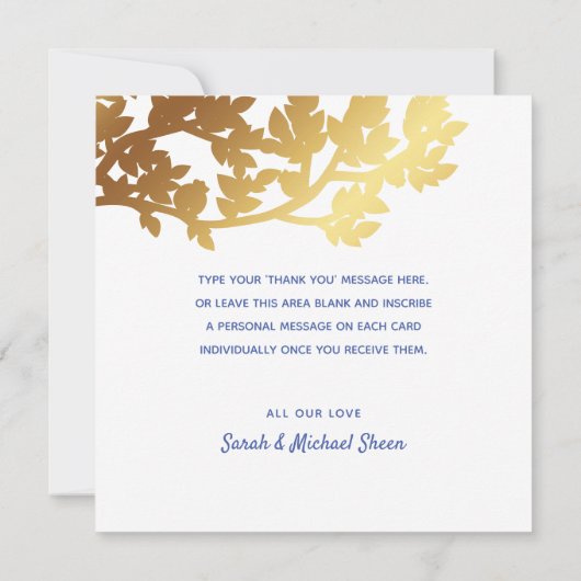 Gold Botanical Paper gehakt Hartelijk dank (Achterkant)