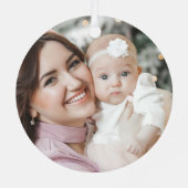 Gold Botanical Personalised Baby's Eerste Kerstmis Metalen Ornament (Achterkant)