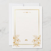 Gold Botanical Wedding invitation  Kaart (Achterkant)