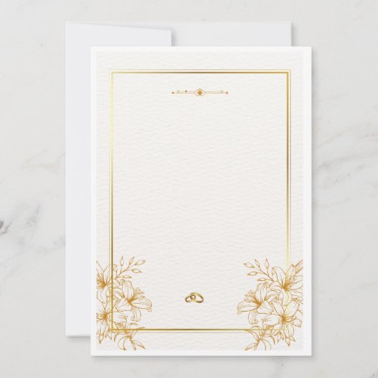 Gold Botanical Wedding invitation Kaart (Achterkant)