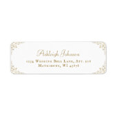 Gold Botanical Wedding Return-adres Etiket (Voorkant)