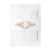gold botanical wreath double monogram wedding uitnodigingen wikkel (Voorkant Voorbeeld)