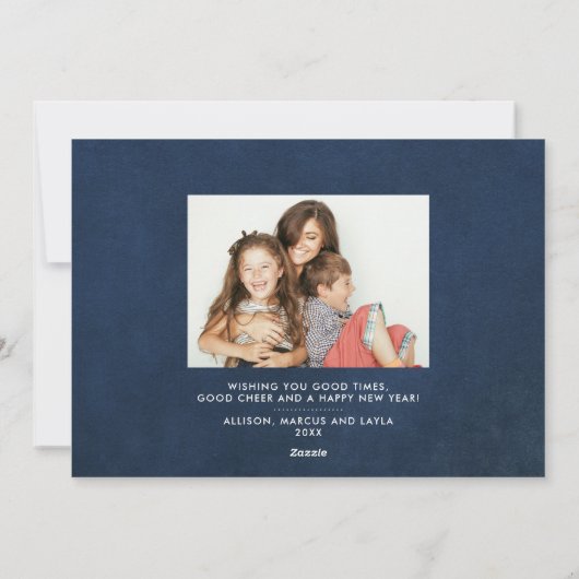 Gold Botanicals Holiday Greetings 4-Foto Feestdagenkaart (Achterkant)