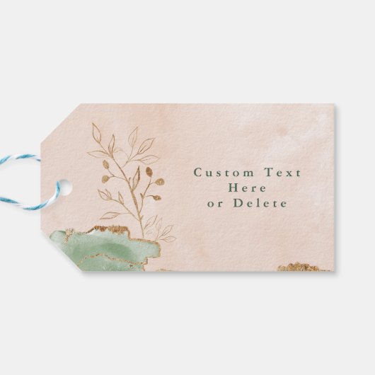 Gold Botanische Eucalyptus Moderne Greenery Abstra Cadeaulabel (Achterkant Horizontaal)