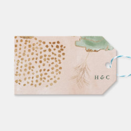 Gold Botanische Eucalyptus Moderne Greenery Abstra Cadeaulabel