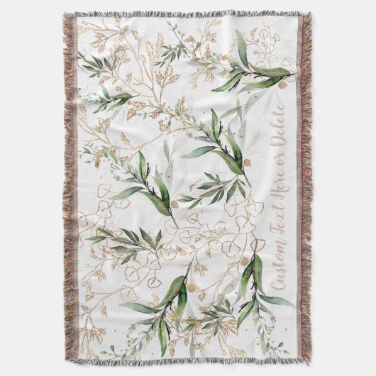 Gold Botanische Eucalyptus Moderne Greenery Abstra Deken (Voorkant Verticaal)