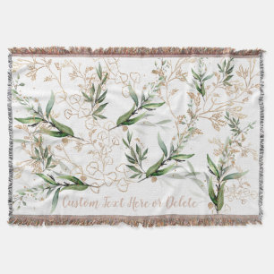 Gold Botanische Eucalyptus Moderne Greenery Abstra Deken