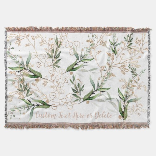 Gold Botanische Eucalyptus Moderne Greenery Abstra Deken (Voorkant)