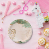 Gold Botanische Eucalyptus Moderne Greenery Abstra Papieren Bordje (Feest)