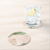 Gold Botanische Eucalyptus Moderne Greenery Abstra Ronde Kartonnen Onderzetter (Insitu)