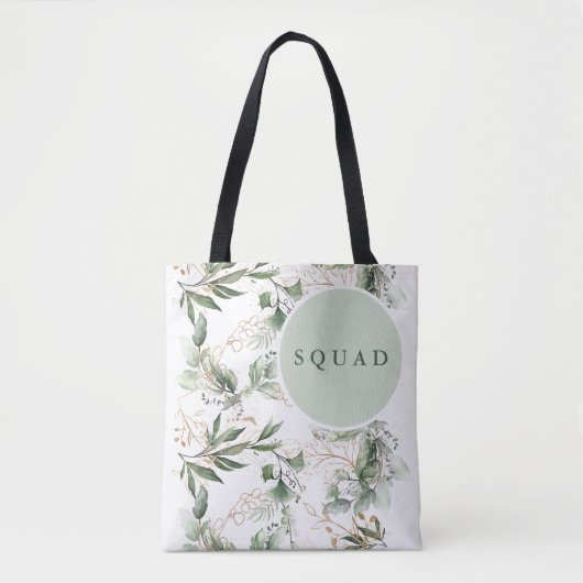 Gold Botanische Eucalyptus Moderne Greenery Shower Tote Bag (Voorkant)
