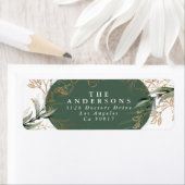 Gold Botanische Eucalyptus Moderne Waterverf Moss Etiket (Insitu)