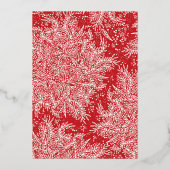 Gold Botanische Lijst met hand getekende kerstfoto Folie Feestdagenkaart (Achterkant)