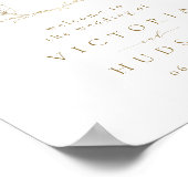 Gold botanische monogram bruiloft welkom bord poster (Hoek)