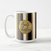 Gold Bougie Stripes gepersonaliseerde koffie Mok (Links)