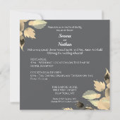 Gold Bouquet bruiloft repetitie uitnodiging (Achterkant)