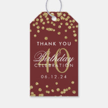 Gold Bourgogne 40e Verjaardag Dank u Confetti