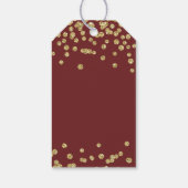 Gold Bourgogne 60e Verjaardag Dank u Confetti Cadeaulabel (Achterkant)