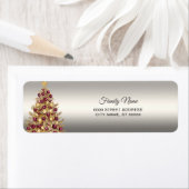 Gold Bourgogne Kerstboom Terugkeer Adres Lab Etiket (Insitu)