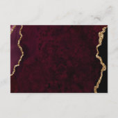 Gold Bourgondische Agaat Wedding Details Informatiekaartje (Achterkant)