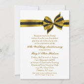 Gold Bow 50e Jubileum Party-uitnodigingen Kaart (Voorkant)