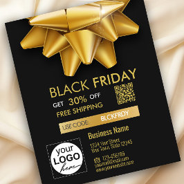 Gold Bow Black Friday Sale QR Code Korting Flyer