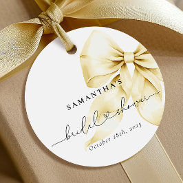 Gold Bow Bridal Shower Favor Tags Bedankjes Labels