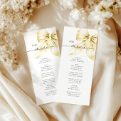 Gold Bow Bridal Shower Menu Card