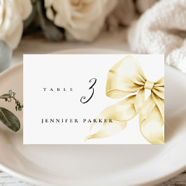 Gold Bow Bridal Shower Name Table Card Kaart