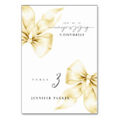 Gold Bow Bridal Shower Name Table Card Kaart (Voorkant)
