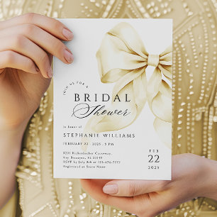 Gold Bow Bruids Douche Uitnodiging