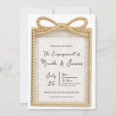 Gold Bow Cadeau Gift Photo Engagement Party Kaart (Voorkant)