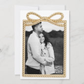 Gold Bow Cadeau Gift Photo Engagement Party Kaart (Achterkant)