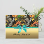 Gold Bow Camo Baby shower Kaart (Staand voorkant)