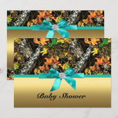 Gold Bow Camo Baby shower Kaart (Voorkant / Achterkant)