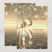 Gold Bow, Champagne Berry Company Kerst Kaart (Voorkant / Achterkant)