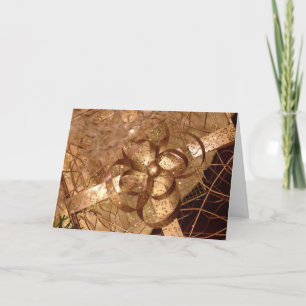 Gold Bow Christmas Frameable Kaart 7x5