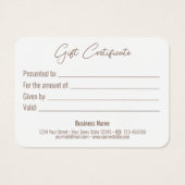 Gold Bow Classy Luminous Elegant White CadeKaart Visitekaartje (Achterkant)