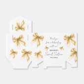 Gold Bow Coquette Script Sweet 16 Thank You  Bedankdoosjes (Uitgevouwen)