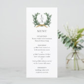 Gold Bow & Evergreen Wreath Wedding Menu (Staand voorkant)