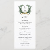 Gold Bow & Evergreen Wreath Wedding Menu (Voorkant)