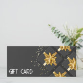 Gold Bow Festive Modern Black Cadebox Cadeaukaart (Staand voorkant)