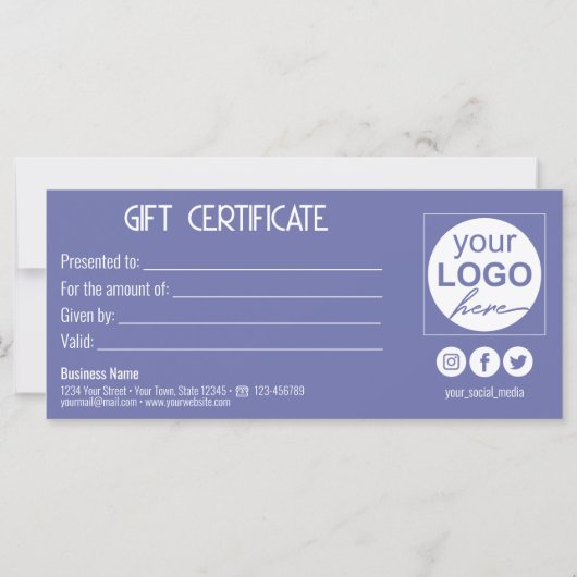 Gold Bow Festive Modern Blue Cadebox Cadeaukaart (Achterkant)